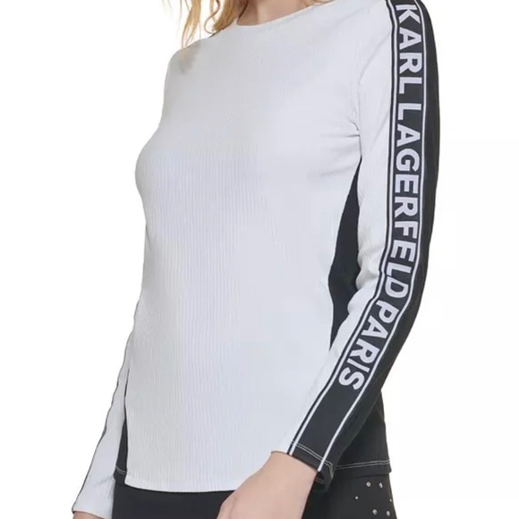 KARL LAGERFELD LOGO SLEEVE SWEATER - Picture 1 of 3